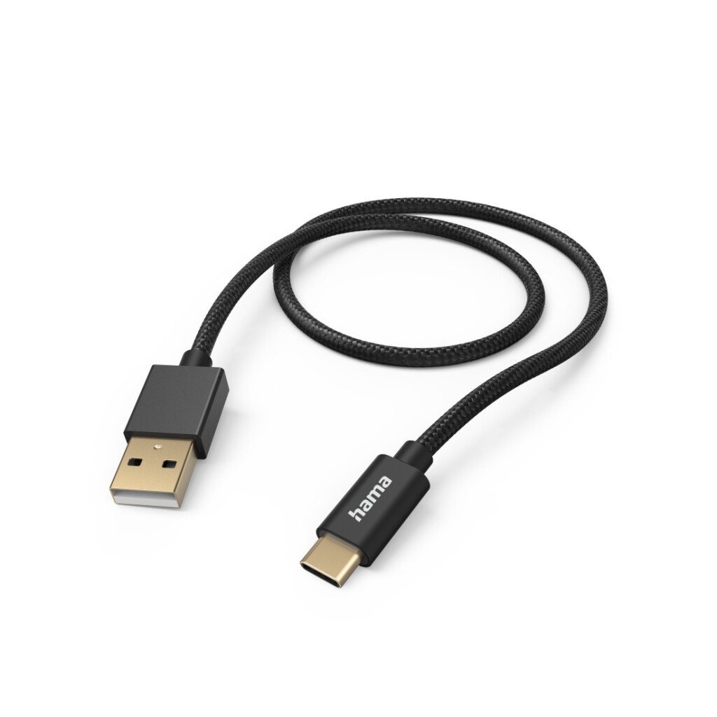Hama Oplaadkabel Fabric USB-A – USB-C 1,5 M Nylon Zwart
